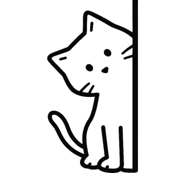 Sticker voiture chat mignon et simple - TenStickers