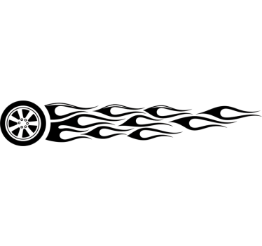 Sticker voiture flammes noires fines - TenStickers