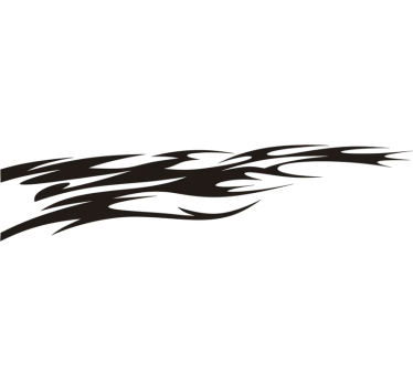 Sticker voiture bande de course flamme monochrome - TenStickers