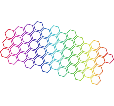 Sticker voiture formes hexagonales multicolores brillantes - TenStickers