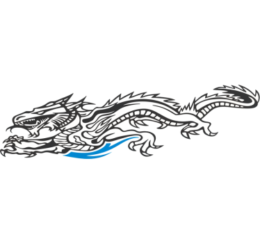 Sticker voiture dragon féroce en contour - TenStickers