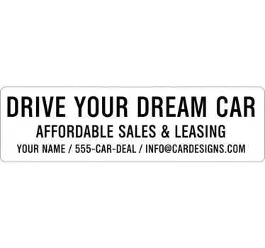 Sticker voiture texte de vente personnalisé - TenStickers