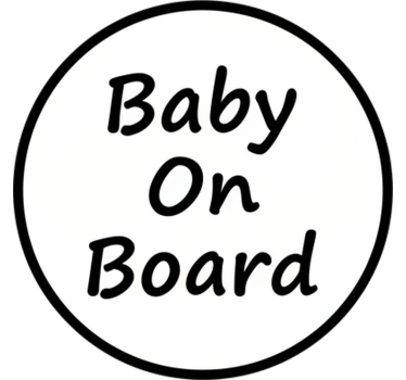 Sticker voiture bébé à bord minimaliste - TenStickers