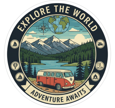 Sticker voiture designs de fenêtres sur le voyage - TenStickers