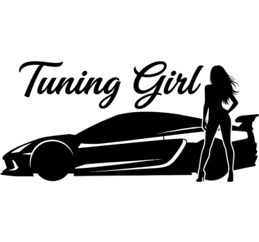 Sticker voiture design "tuning girl" noir - TenStickers
