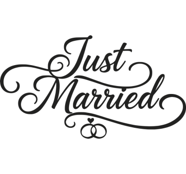 Sticker voiture calligraphie personnalisée "just married" - TenStickers