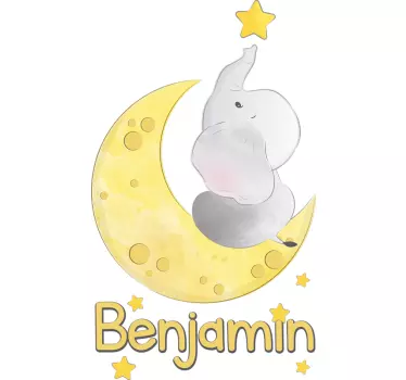 Sticker Maison Lune et Éléphant - TenStickers