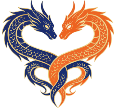 Sticker voiture dragons en forme de cœur - TenStickers