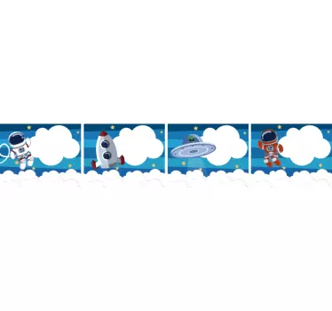 Sticker Chambre Enfant Frise Espace - TenStickers