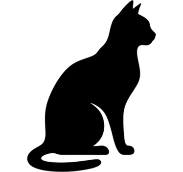 Sticker voiture contour de chat assis - TenStickers