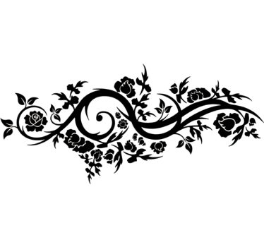 Sticker voiture vignes de roses artistiques - TenStickers