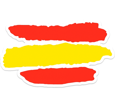 Sticker voiture coup de pinceau drapeau espagne - TenStickers