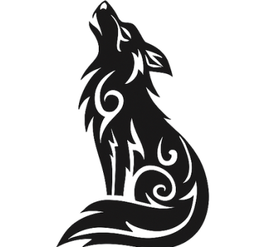 Sticker voiture loup alpha sauvage assis - TenStickers