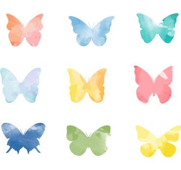 Sticker papillons volant multicolores - TenStickers