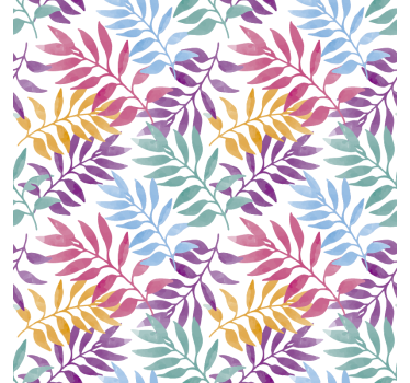 Sticker Pour Meuble Feuilles Multicolores - TenStickers