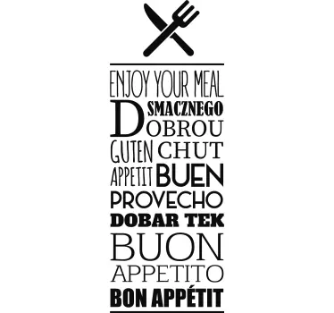 Sticker restaurant d'entreprise Bon appétit multilingue - TenStickers