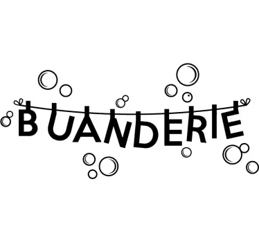 Sticker salle de bain texte buanderie - TenStickers