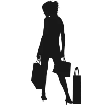 Sticker silhouette shoppings sacs - TenStickers