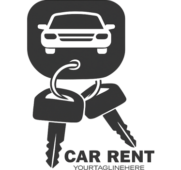 Sticker personnalisable logo de location de voiture - TenStickers