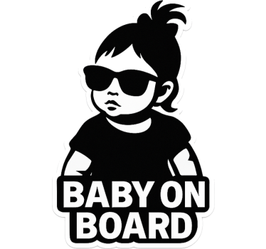 Sticker personnalisable petite fille drôle à bord - TenStickers