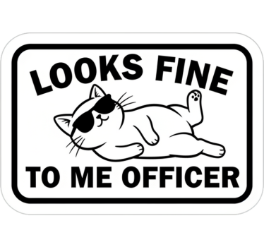 Sticker voiture ça me semble bon, officier - TenStickers