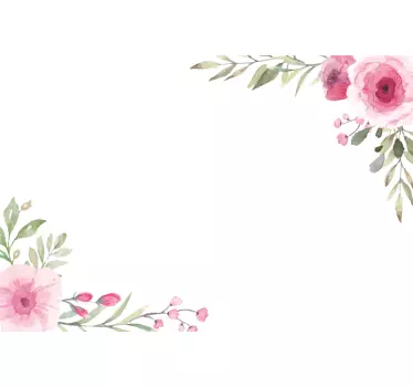 Sticker salle de bain fleurs miroir - TenStickers