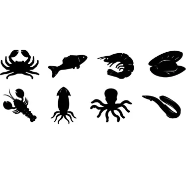 Sticker Entreprise Silhouettes Poissons - TenStickers
