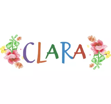 Sticker vélo fleurs prénom - TenStickers
