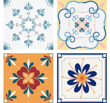 Sticker Maison Carreaux Multicolores - TenStickers