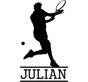 Sticker Maison Joueur de Tennis avec Prénom - TenStickers