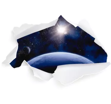 Sticker trompe l'œil univers 3D - TenStickers