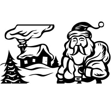 Sticker maison Père Noël - TenStickers