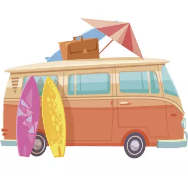 Sticker surf van vacances d'été - TenStickers