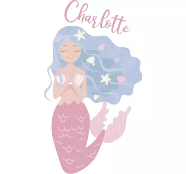 Sticker Mural sirène de couleurs - TenStickers