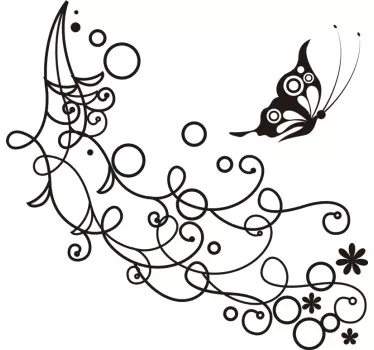 Sticker papillon et feuilles pour voiture - TenStickers