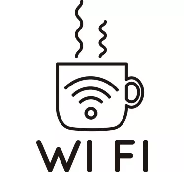 Vitrophanie symbole wifi pour café - TenStickers