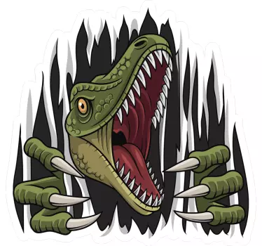 Sticker mural dinosaure visage de dinosaure rugissant - TenStickers