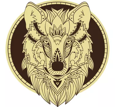 Sticker mural dinosaure tête de loup artistique - TenStickers