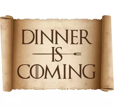 Sticker citation le dîner arrive - TenStickers