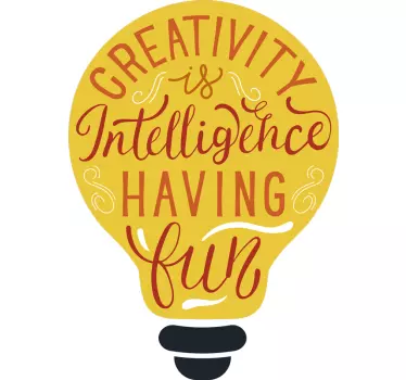 Sticker citation créativité est intelligence amusante - TenStickers