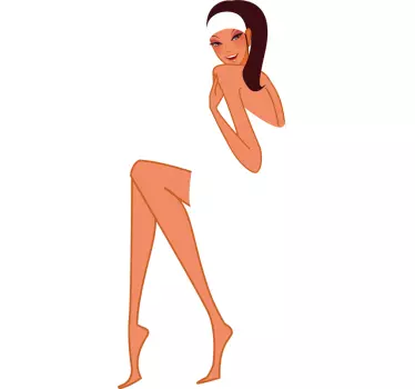 Autocollant mural fille en serviette - TenStickers