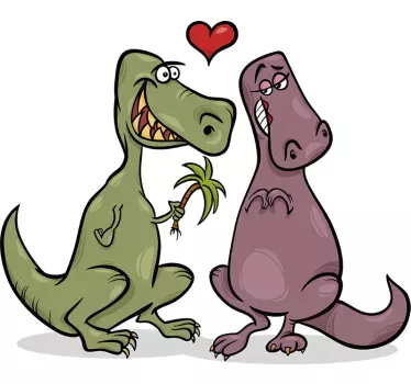 Sticker mural dinosaure joli couple de dinosaures - TenStickers