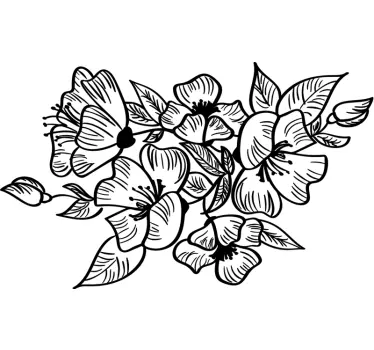 stickers de mariage bonnet floral ornemental - TenStickers