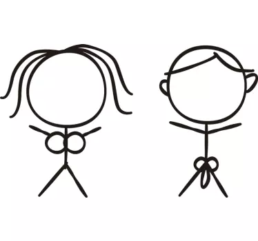 Sticker mariage femme et homme style amusant - TenStickers