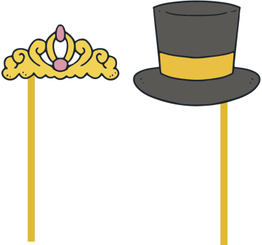 Autocollant Voiture Mariage chapeau et couronne - TenStickers
