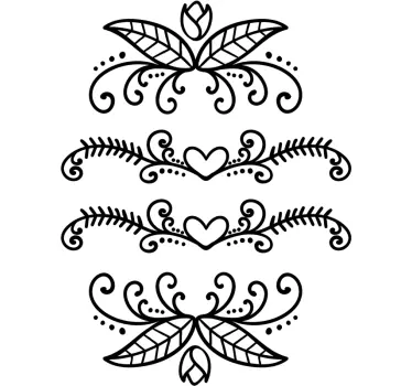 Autocollant en sticker de mariage de mariage floral - TenStickers