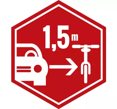 Respect de l'autocollant hexagonal de voiture de cycliste - TenStickers