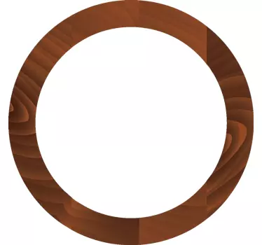 Autocollant de cadre miroir en bois rond - TenStickers