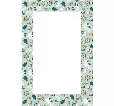 Sticker miroir floral cadre - TenStickers