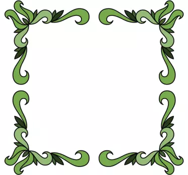 adhesif miroir coins verts végétaux - TenStickers